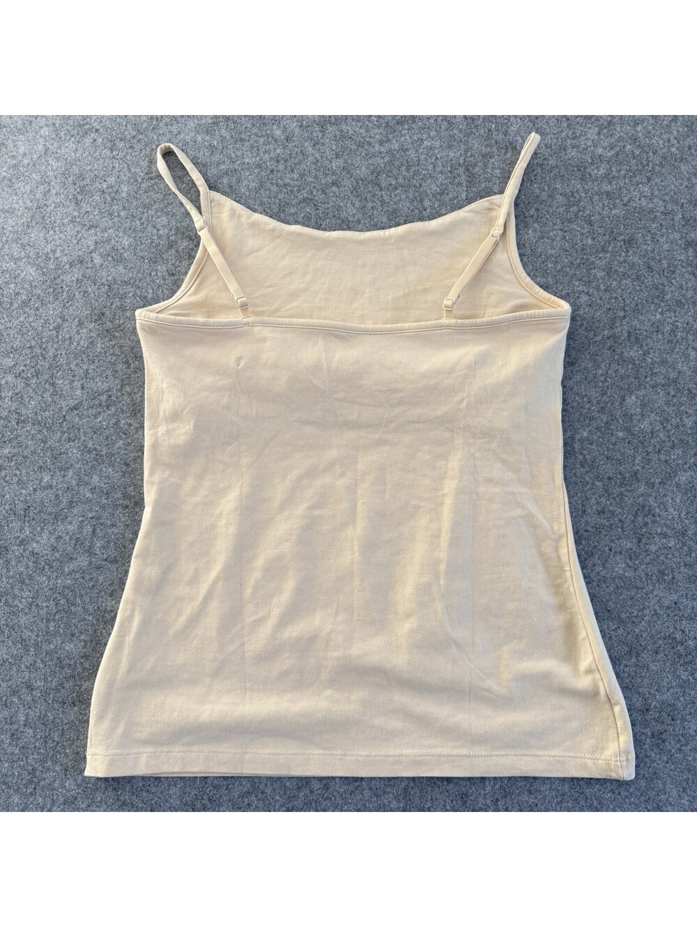 M Women's Cream Camisole Double Layer Bust Support Tank Top Seamless Basic